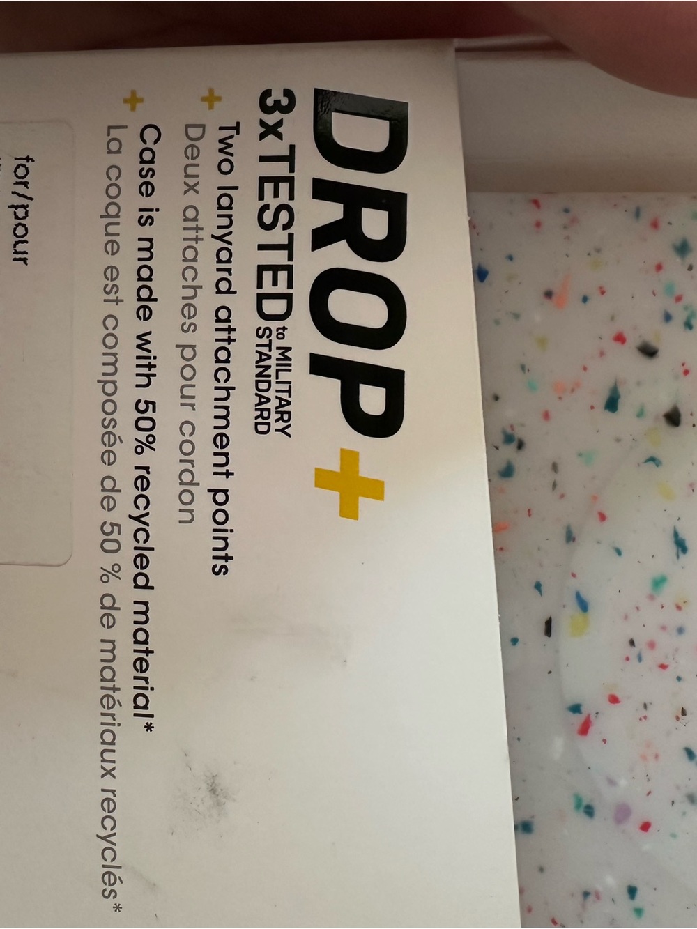OtterBox Core iPhone 15 ProMax Phone Case - White rainbow confetti speckles - Picture 4 of 4